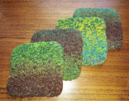 Rainforest Felted Coasters