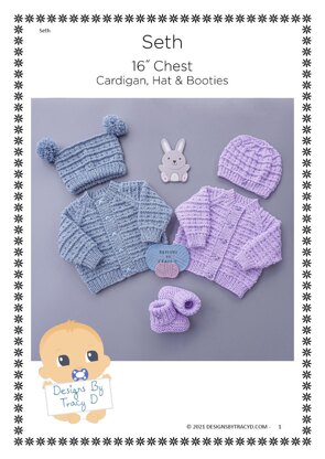 Seth baby Cardigan, Hats & Booties