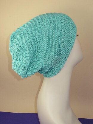 Simple Stripey Spring Slouch Hat