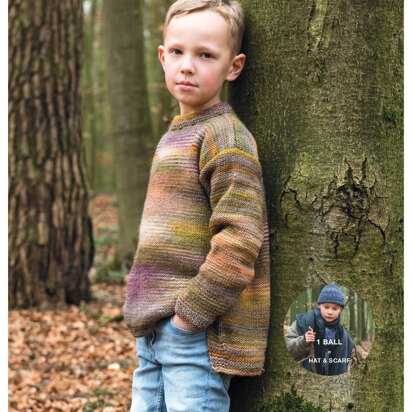 Children's Hat, Jumper and Scarf in Rico Creative Melange Aran Wonderball - 1043 - Downloadable PDF