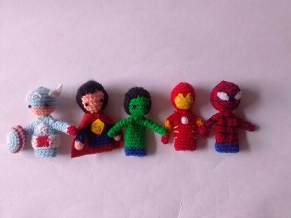 5 Titeres de Dedo Superheroes full