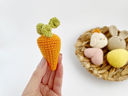 Crochet pattern Easter decorations Amigurumi Easter egg pattern Bunny Chicken Carrot Heart