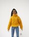 Yellow sweater for 12" dolls knitted flat