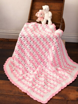 Peppermint Puff Baby Blanket in Caron One Pound - Downloadable PDF