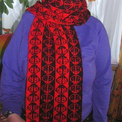 Double knitting ladybug scarf or baby blanket