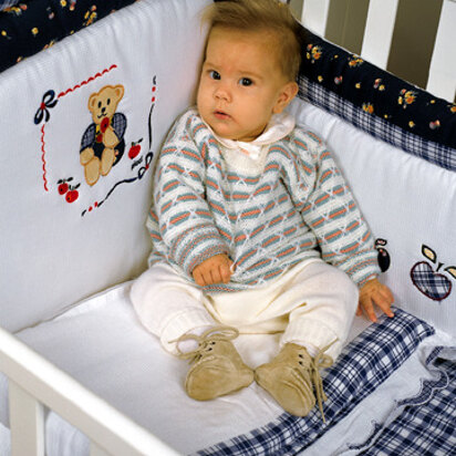 Striped Baby Jumper in Adriafil Avantgarde - Downloadable PDF