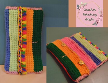 Wallet with Tunisian crochet stitch