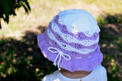 Purple Wave Cotton Sun Hat