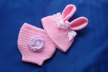 Bunny Wrap and Hat with Rounded Ears