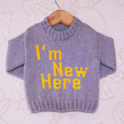 Intarsia - I'm New Here - Childrens Sweater