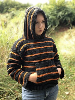 Cozy Campfire Striped Hoodie