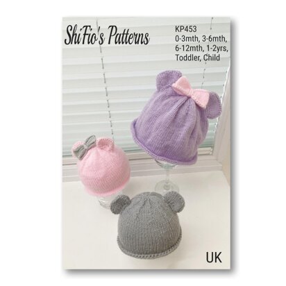 Baby Bear Hat Knitting Pattern #453