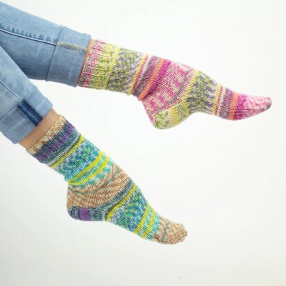 Basic Toe Up Sock  in Universal Yarn Easel - Downloadable PDF
