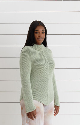 Shaped Edge Jumper - Knitting Pattern For Women in Debbie Bliss Cashmerino Aran
