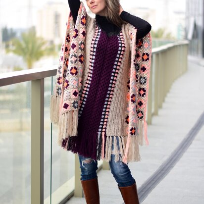 Sarona boho chic crochet poncho