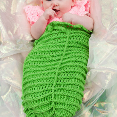 Baby Mermaid Cocoon in Red Heart Comfort - LW4485EN - Downloadable PDF