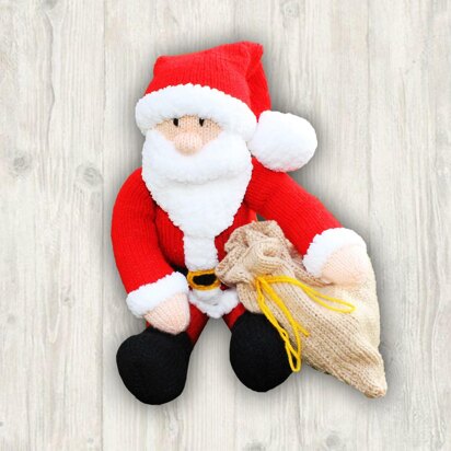 Santa Claus (with two toys in his bag) Knitting Pattern / Father Christmas Knitting Pattern