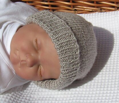 Baby Silver Silk Beanie Hat
