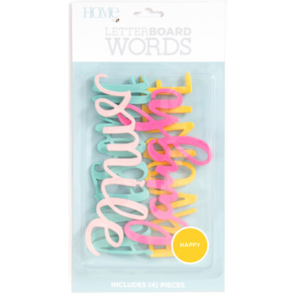 American Crafts DCWV Letterboard Words 4/Pkg - Happy