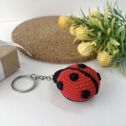 Ladybug crochet keychain pattern Amigurumi bag charm Crochet car hanging decor