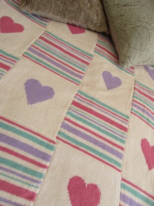 Hearts and Stripes Throw