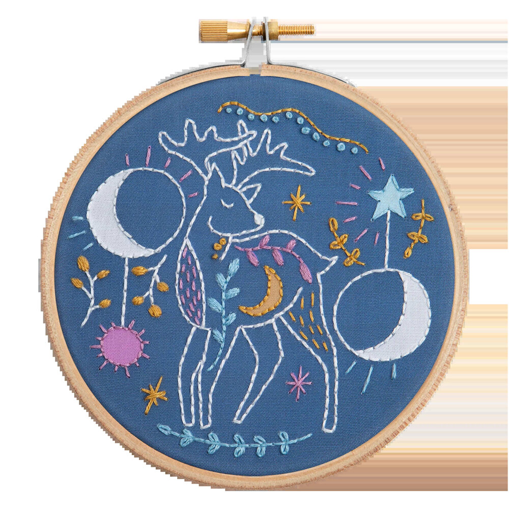 Celestial Hare Mini Embroidery Kit Hare Embroidery Kit Beginner Embroidery  Kit Embroidery Kit for Beginners Mini Embroidery Kit 