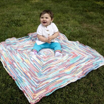 Mark The Spot Baby Blanket in Plymouth Yarn Dreambaby DK Paintpot - F670