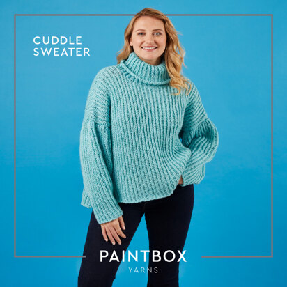 Cuddle Sweater - Free Jumper Knitting Pattern for Women in Paintbox Yarns 100% Wool Chunky Superwash by Paintbox Yarns