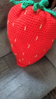 Giant strawberry cushion
