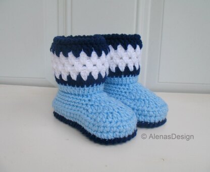 Crochet Blue Toddler Booties