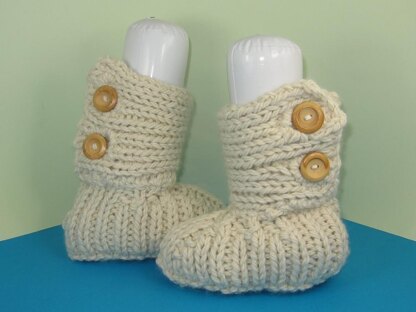 Super Chunky Two Button All Rib TV Slipper Boots