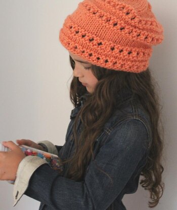 Slouchy Eyelet Hat