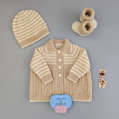 Charles Matinee Coat, Hat & Booties 16 inch chest newborn