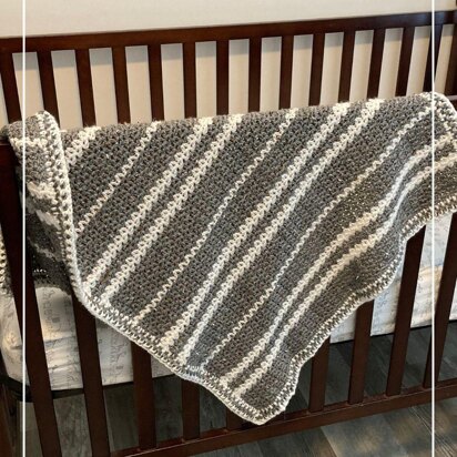 Cozy Man Cave Throw Crochet V-Stitch Blanket