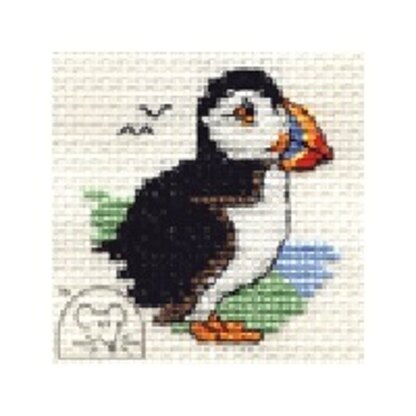 Mouseloft Stitchlets - Puffin Cross Stitch Kit - 64mm