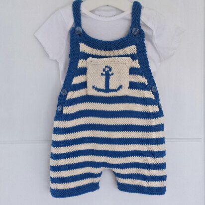 Baby Bib Shorts with anchor motif  0-2 yrs