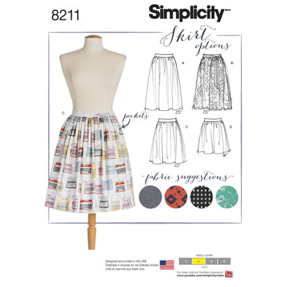 Simplicity Pattern 8211 Women's Dirndl Skirts in Three Lengths 8211 - Sewing Pattern