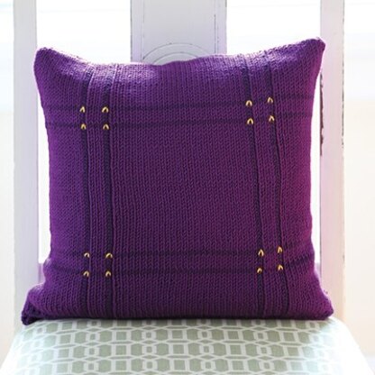 585 Viola Plaid Pillow - Cushion Knitting Pattern for Home in Valley Yarns Southwick