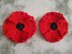 One Piece Poppy Flower Applique w 3 4 & 5 Petals