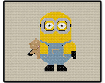 Beginner cross stitch: Bob (Minions), This is a cross stitc…