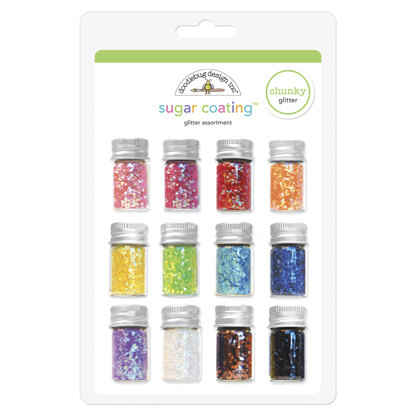 Doodlebug Sugar Coating Chunky Glitter Assortment 5g 12/Pkg - Assorted