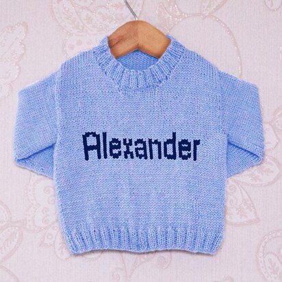 Intarsia - Alexander Moniker Chart - Childrens Sweater