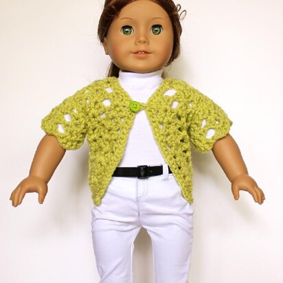 Short Sleeve Sweater or Shrug for American Girl or other 18 inch dolls 