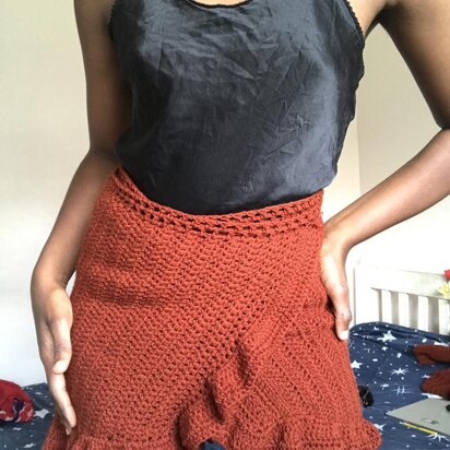 Crochet wrap skirt