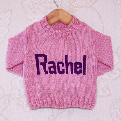 Intarsia - Rachel Moniker Chart - Childrens Sweater