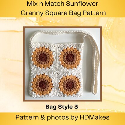 Mix n Match Sunflower Granny Square 3 in 1 Crochet Bag