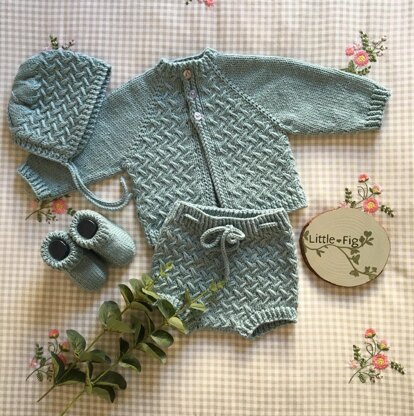 Avery Cardigan Bloomers and Bonnet