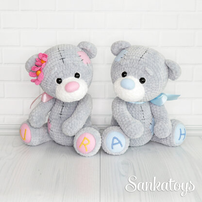 Plush Bear (pink color, blue color)