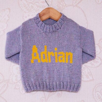 Intarsia - Adrian Moniker Chart - Childrens Sweater