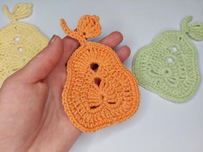 Crochet pear coaster